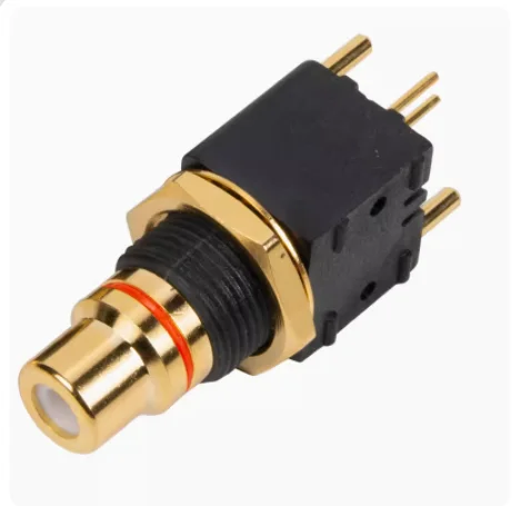 New gold-plated RCA seat turntable DAC decoder digital coaxial input/output PCB 90 degree solder board socket