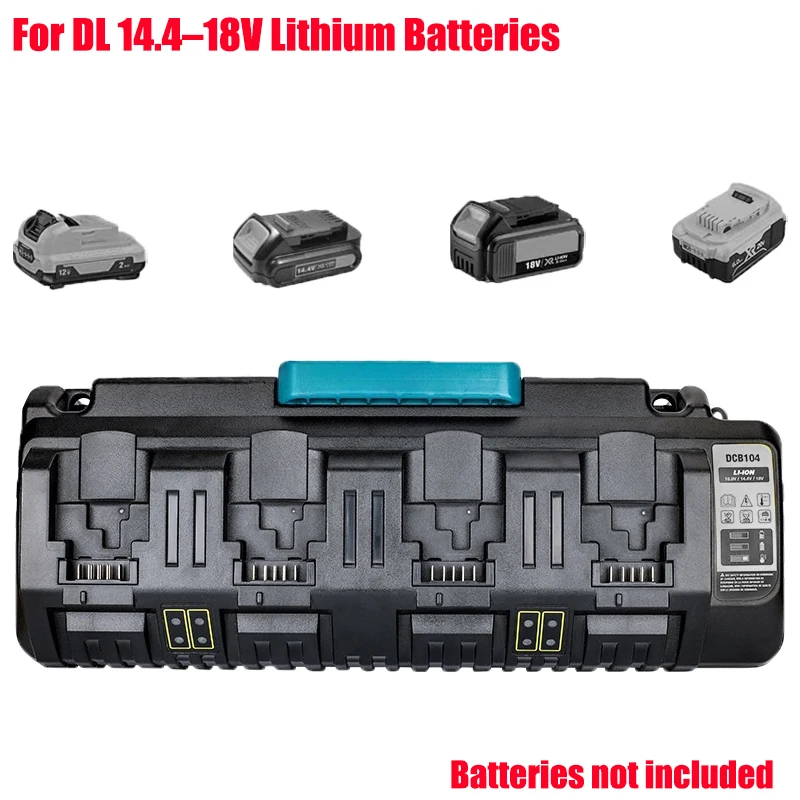 

Lithium Battery Fast Charger 4-port Battery Charger Compatible for DL 14.4–18V Lithium Batteries Features Charging Protection