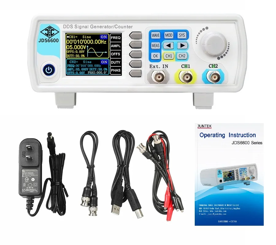 JUNCTEK JDS6600-15M Dual-channel Digital DDS Function Signal Arbitrary Waveform Generator Sweep Signal Generator Frequency Meter