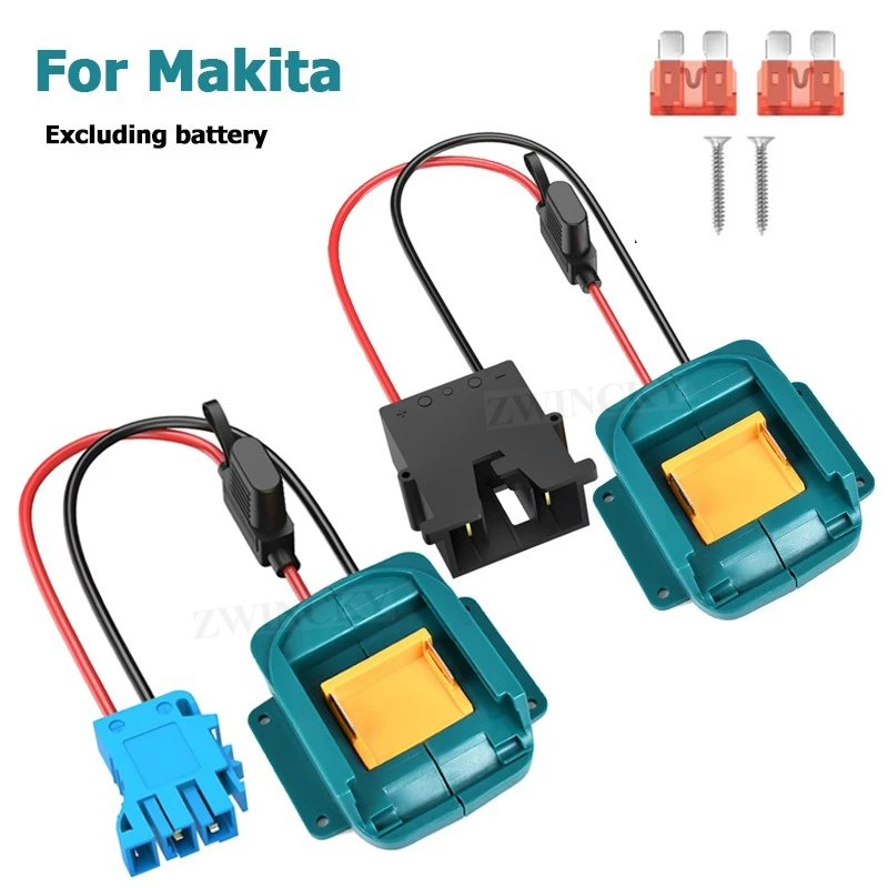 Power Adapter Wheel for Makita 18V LXT Battery with Wire Harness Connector and Fuse Holder for Peg-Perego/Fisher-Price 12 Volt