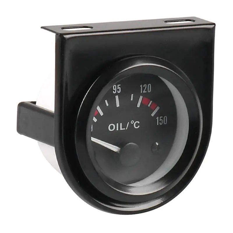 NEW HOT in Stock-3 Set 2 Inch 52Mm 12V White LED Pointer Car Oil Temp Temperature Gauge With Sensor Black