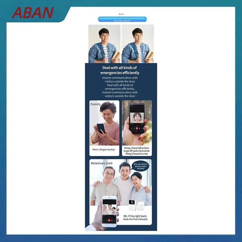 ABAN Smart WIFI Video Doorbell Camera With Night Vision HD Wireless Security Two-Way Intercom Voice Changer For Home
