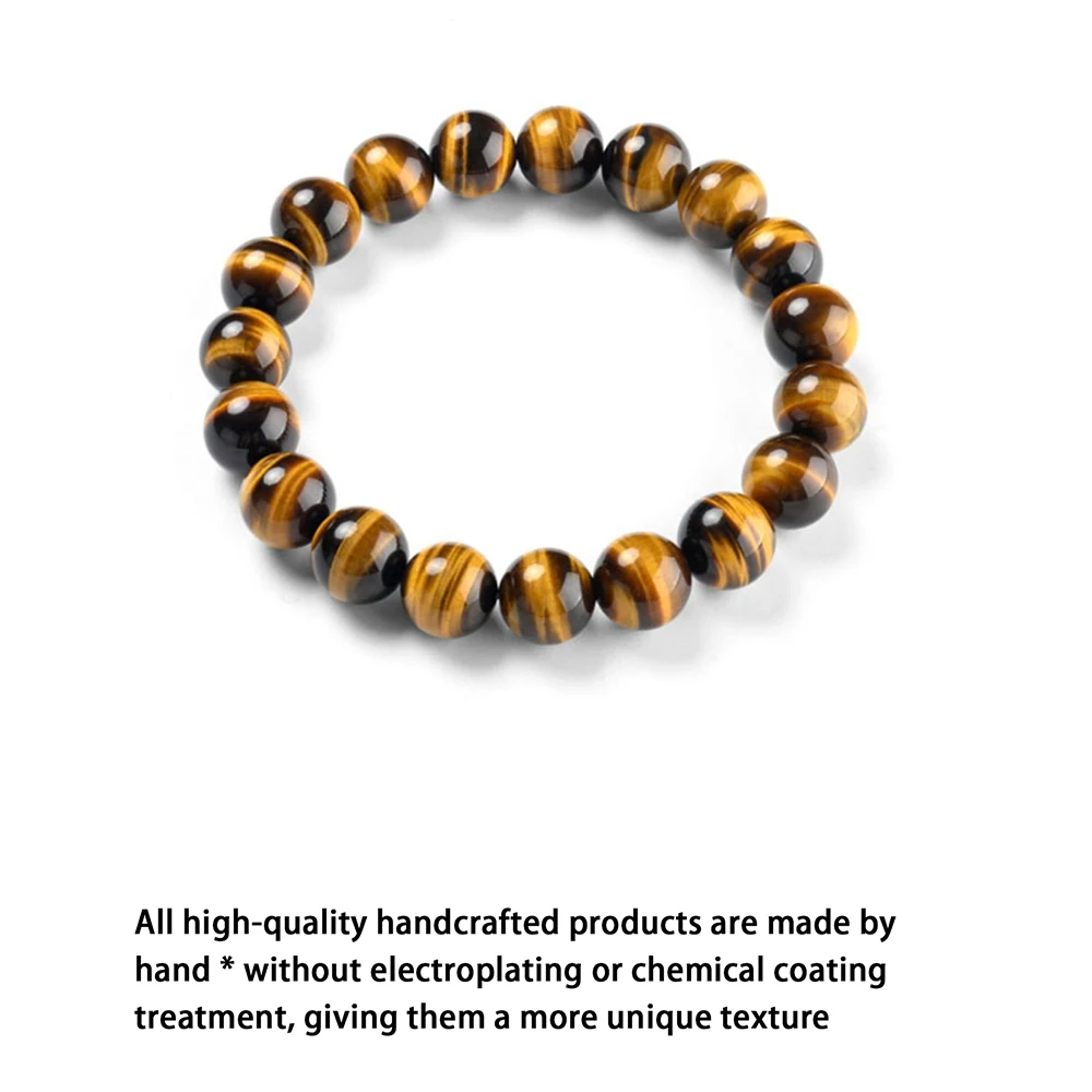 Kirykle Fashion Tiger Eye Bangles Men 4-12mm Natural Energy Stone Beads Reiki Healing Bracelets for Women Jewelry Pulseras Gift