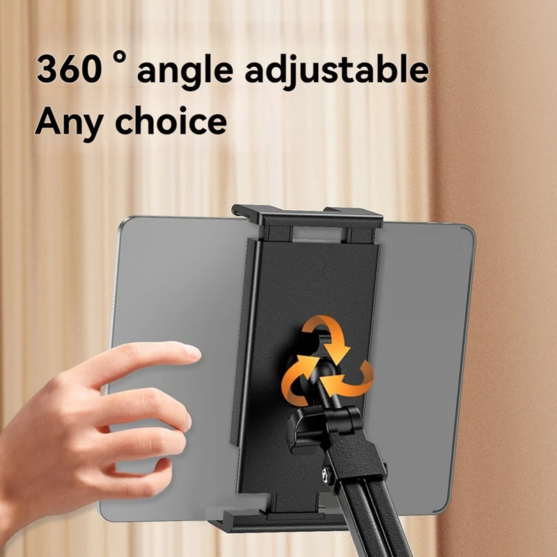 Adjustable Bed Tablet Holder Rotatable Long Arm Metal Desktop Tablet Bracket Mounts Clamp For 4.7-10.2Inch For Tablet image 2