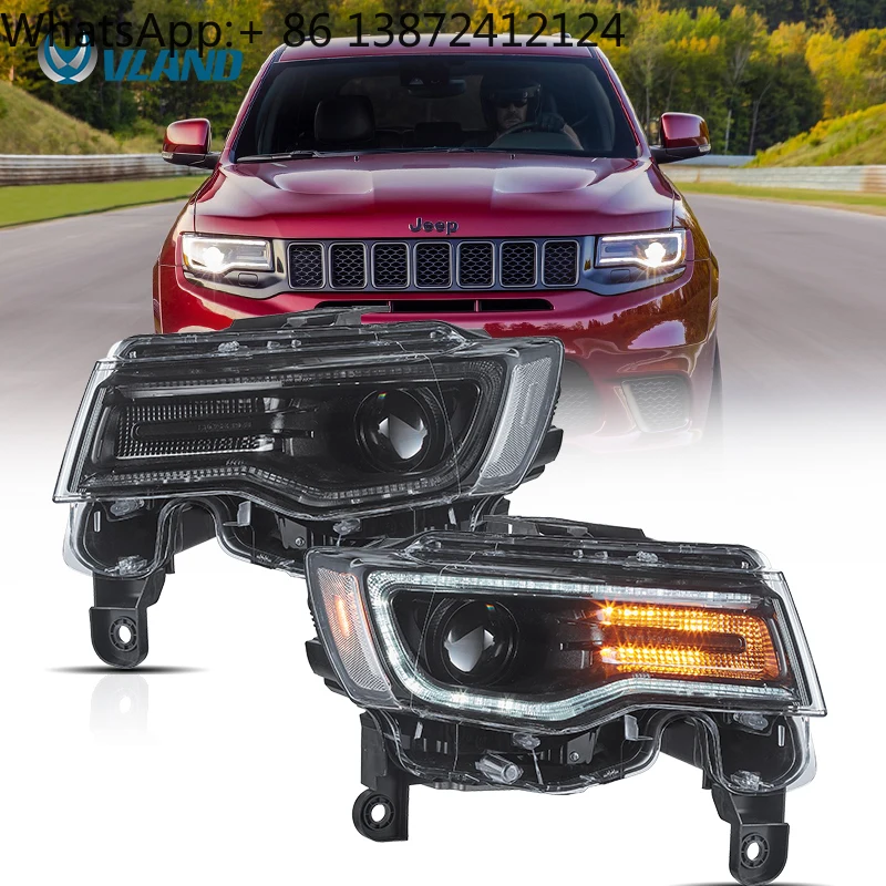 

VLAND Factory LED Headlight for Jeep Grand Cherokee WK2 2014-2021 4th Gen (Fourth Generation WK2) W/ Start up Dynamic Animation