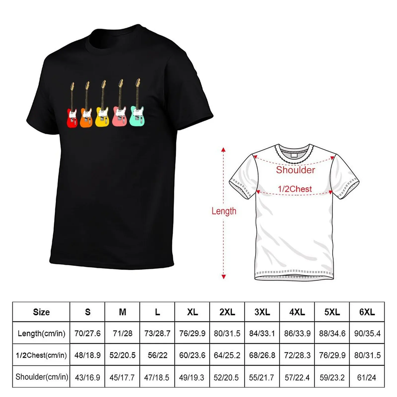 Telecaster Electric Guitars T-Shirt Work Outdoor Short Sleeve Tee T-Shirt view 5