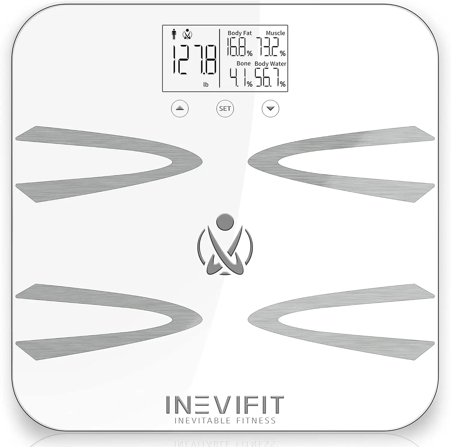 

Highly Accurate Digital Bathroom Scale, Measures Weight, Body Fat, Water, Muscle, BMI for 10 Users with Batteries Included