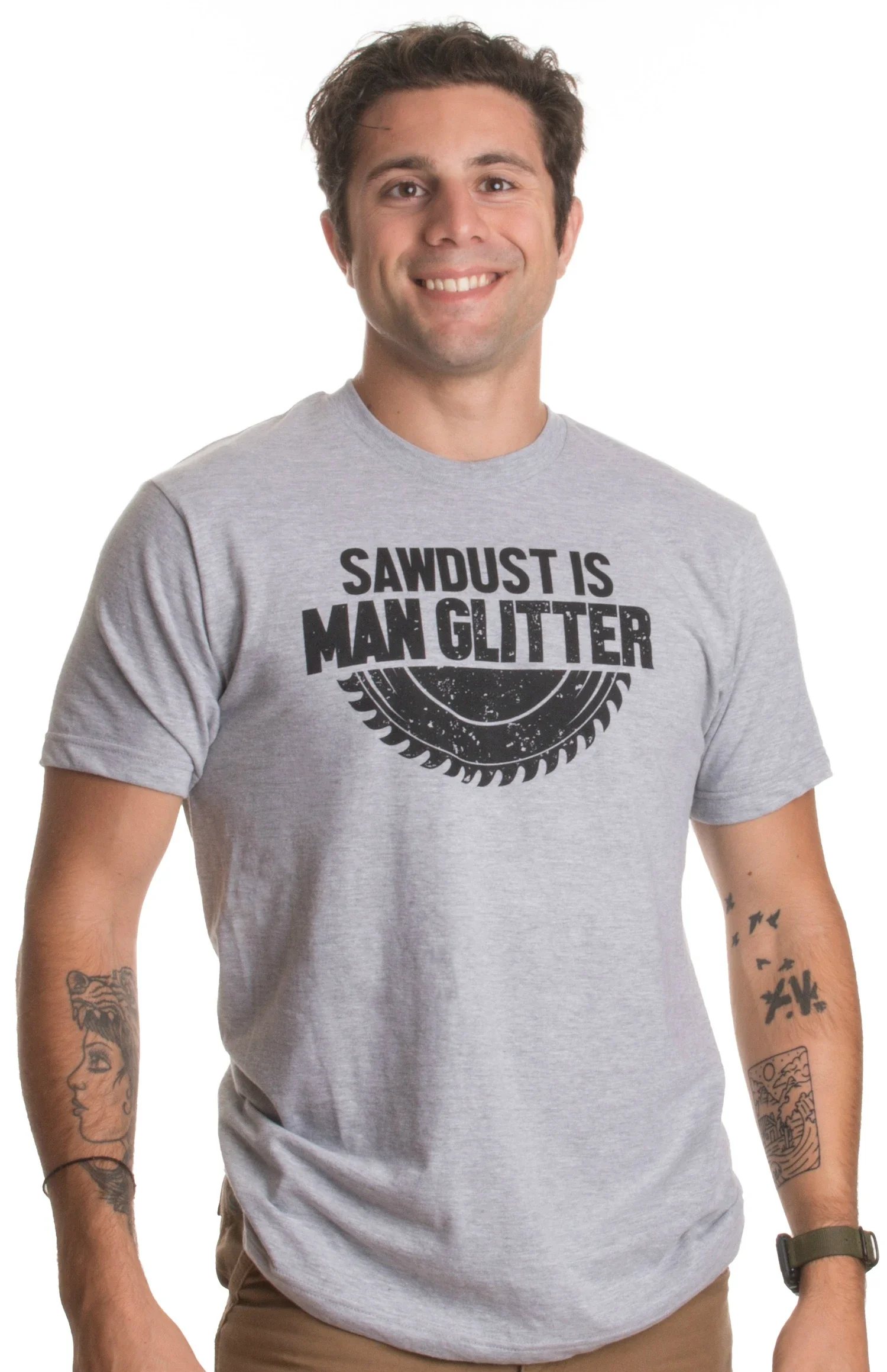 

Sawdust Is Man Glitter. Funny Woodworking Saw Dust Humor T Shirt New 100% Cotton Short Sleeve O-Neck T-shirt Casual Mens Top