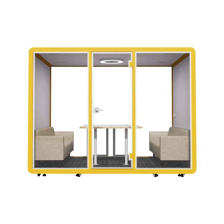 Modern Workshop Facilitation Soundproof Booth & Pod For Guided Discussion Brainstorming Meetings-Office Hotel Hospital Use