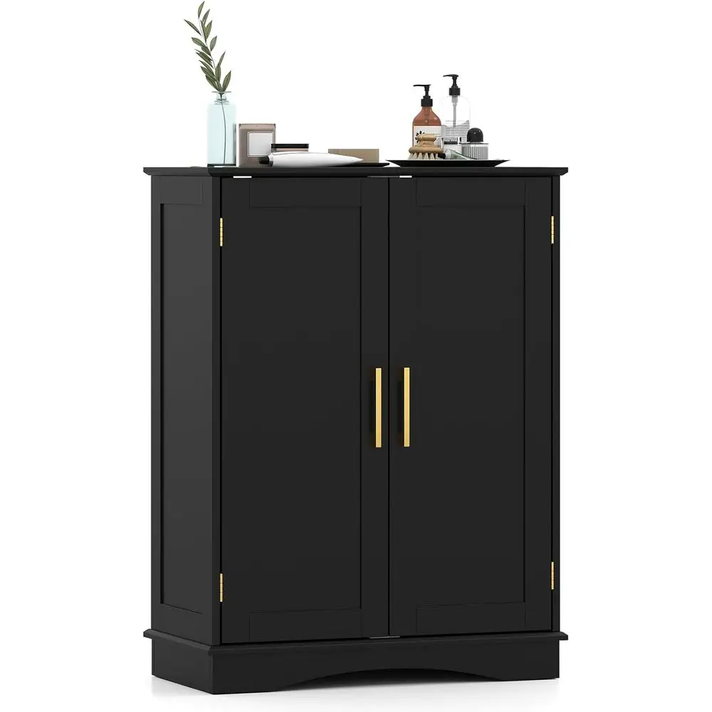 

Freestanding 31.5 Black Storage Cabinet with Adjustable Shelves for Bathroom, Living Room, Dining Room, and Office