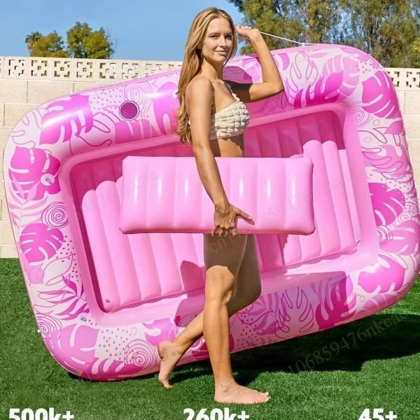 Inflatable floating bed swimming pool Adult waterbed flat bathtub Backrest bed pool Outdoor pontoon pool