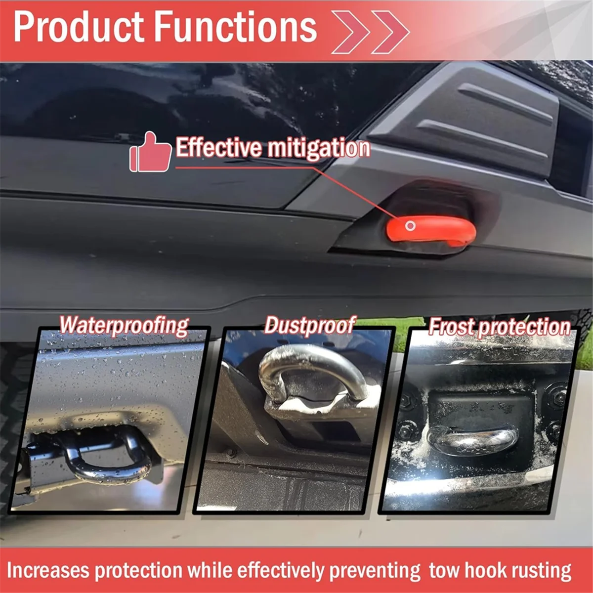 ABJS Tow Hook Covers for 2004-2024 for Base/Big Bend/Outer 2021-2024 for 2017-2021