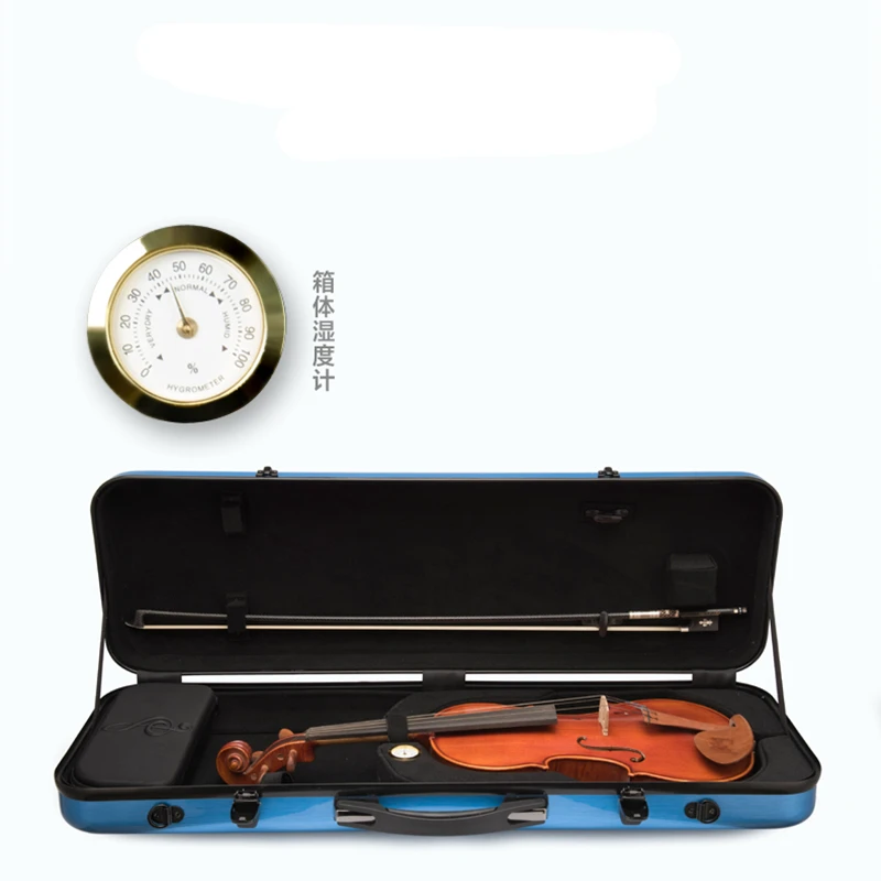 High quality violin case 4/4 FRP carbon fiber blue rectangle Fashion style violin parts violin accessories