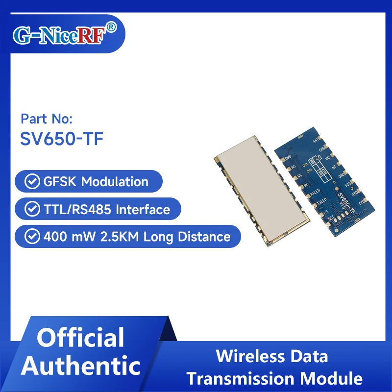 

NiceRF | 2 Sets SV650-TF 400mW Data Transmission Module with Small Size 868MHz Frequency Band