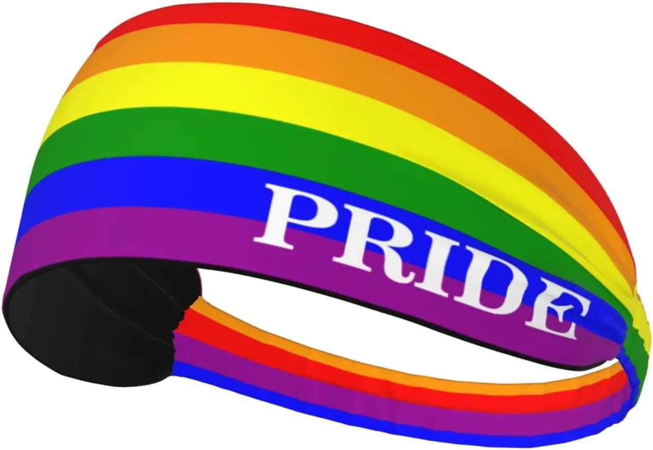

Pride Flag Rainbow Elastic Exercise Headband Yoga Hairbands for Fitness Headband Non-Slip Wicking Headscarf for Men Women