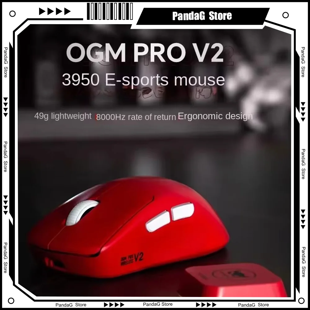 

WAIZOWL OGM ProV2 Wireless Tri-Mode Mouse Lightweight 48g PAW3950 8Khz Suapass Speed Right Hand Skin-like Coating Esports Gaming