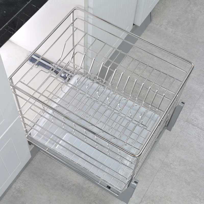 Kitchen basket seasoning basket 304 stainless steel seasoning kitchen cabinet vertical dish seasoning basket bowl