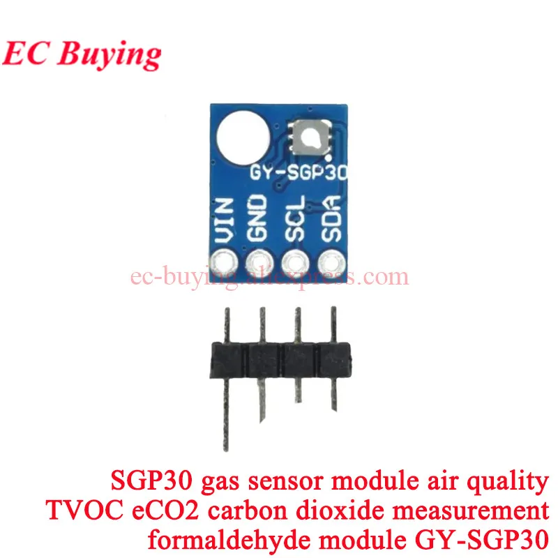 EC Buying 1-2 Stück GY-SGP30 SGP40 SGP41 MICS-6814 CCS811 TGS2600 BME680 Kohlendioxid-Gassensor Luftqualität CO2 CO NO2 NH3 TVOC eCO2 Erkennen 5