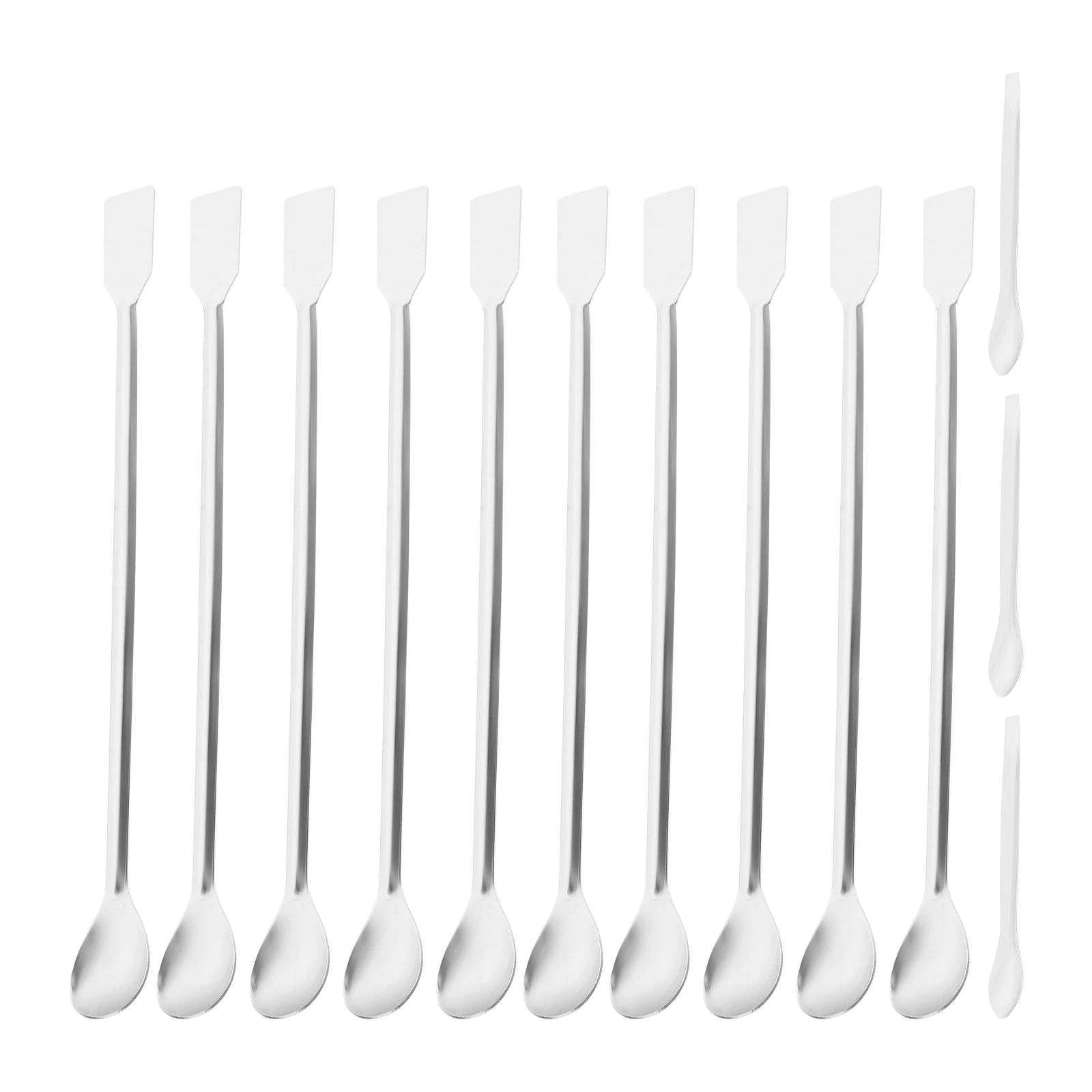 13pcs Stainless Steel Sampling Spoon Set Measuring Spoons Mixing Spatulas Silverware Medical Lab Tools