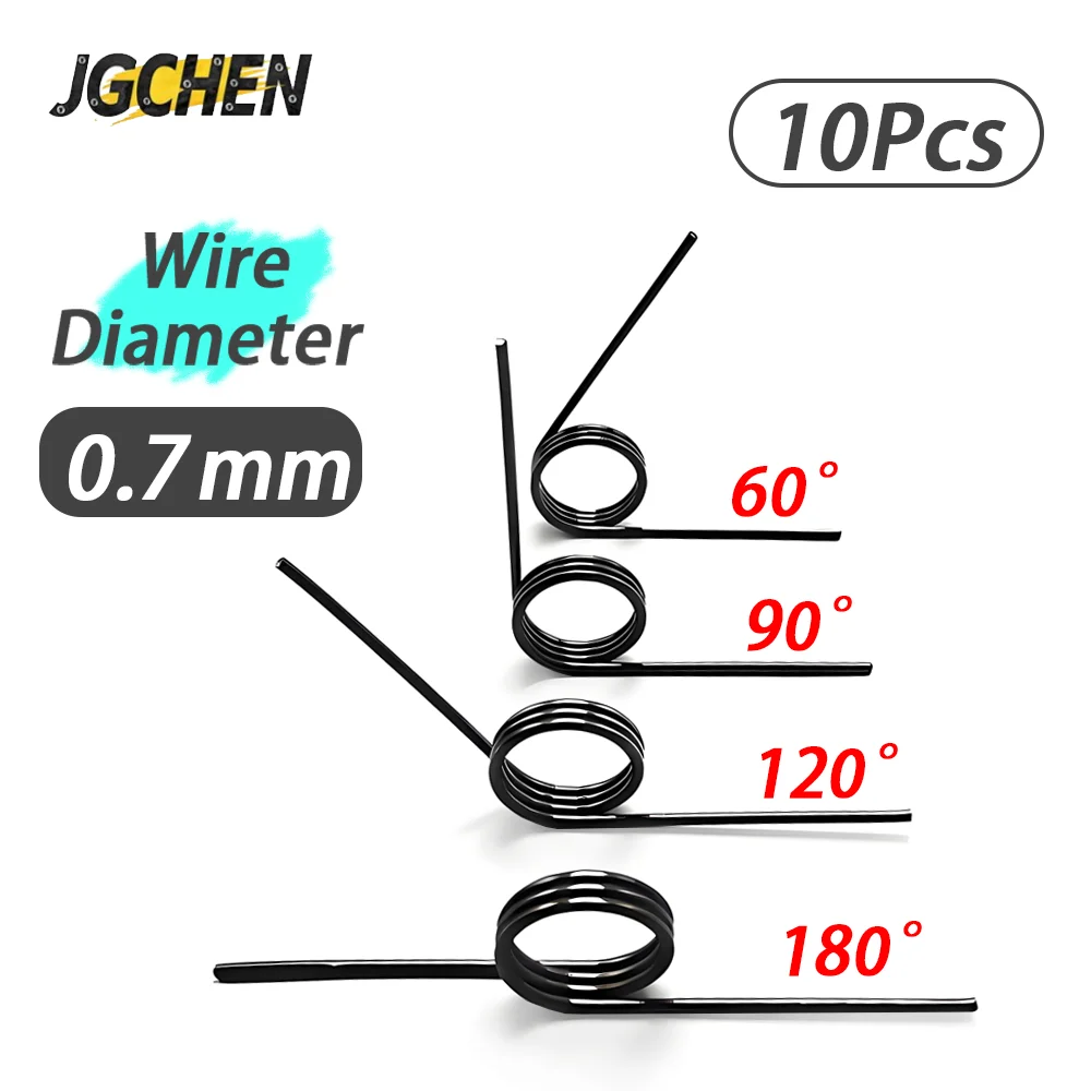 

10 Pcs V Type Torsion Spring 0.7mm Wire Diameter V-shaped Right Torsion Spring 60 90 120 180 Degrees Rotation Automatic Rebound