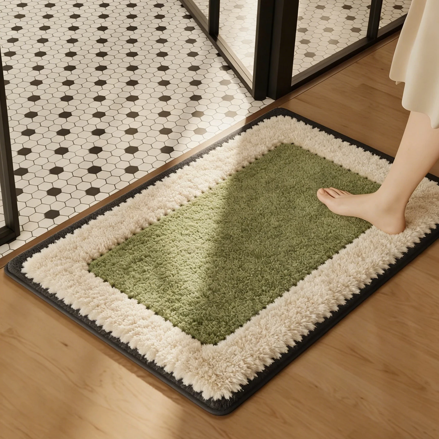 Vintage Faux Cashmere Bedroom Rug Soft Fluffy Floor Mat Non-Slip Carpet for Bedside Living Room Home Decor