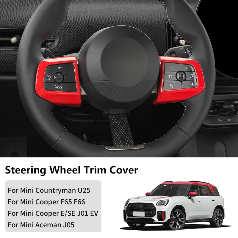 

For Mini Cooper F65 F66 F67 E/SE J01 Aceman J05 U25 Countryman Car Steering Wheel Center Panel Button Cover Car Accessories