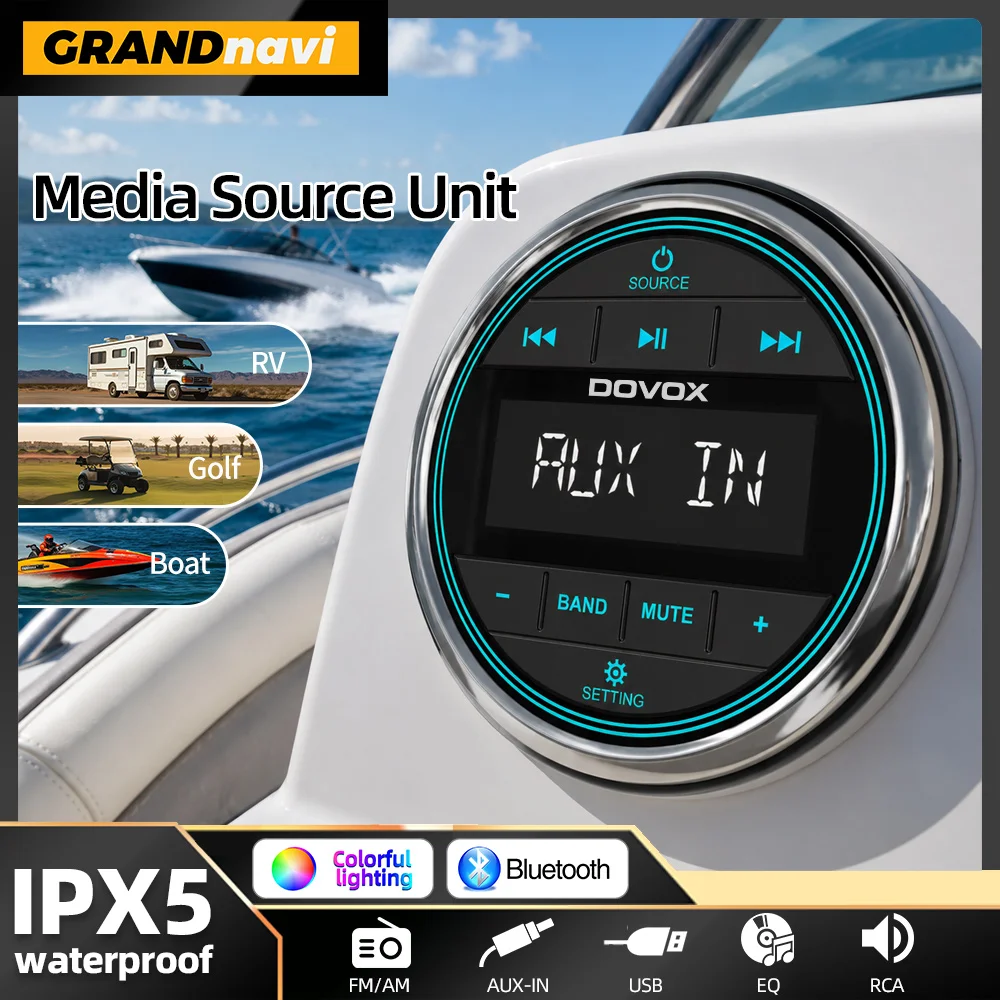 Marine Stereo Media MP3 Player Boat Radio Waterproof Bluetooth Audio Radio FM AM Receiver 4X50W For Harvesters ATV UTV SPA RZR
