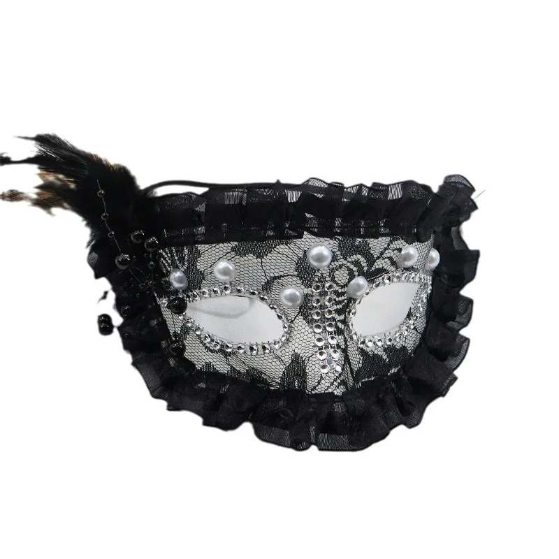 أقنعة تنكرية من الدانتيل، قناع كرات حفلات الهالوين للأميرة، قناع أبيض أنيق، قناع مثير لمهرجان الكرنفال، إكسسوارات تنكرية