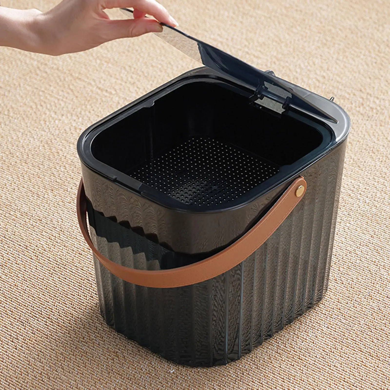 Tea Residue Filter Bucket Wastebasket Bin Removable Portable Wastewater Barrel Trash Can for Kitchen Countertop Household Office