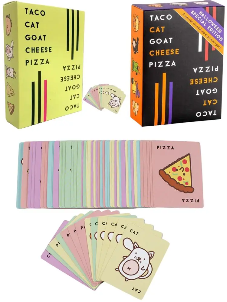 Taco Cat Goat Cheese Pizza Playing Cards Santa Cookie Elf Candy Board Funny Games for Couples 2-8 People Friends Party Games