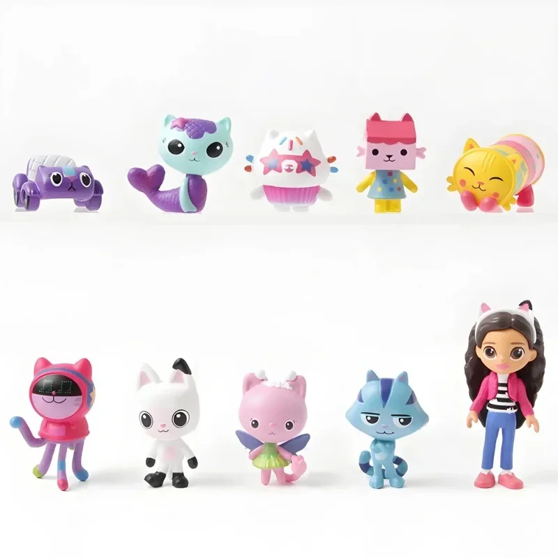 13 Stück V1/2 Gabby Puppenhaus Figur Spielzeug Lächelndes Auto Katze Umarmung Gaby Girl Puppen Mercat Cartoon Actionfigur Kinder Weihnachten Geburtstagsgeschenke
