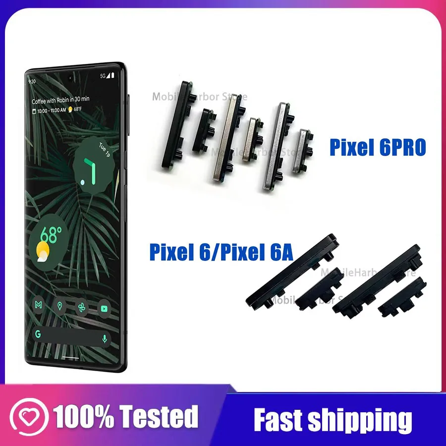 Button Key For Google Pixel 6 Pro 6Pro Pixel6 6A Power On Off Volume Buttons Side Keys Phone Repair Replacement Parts