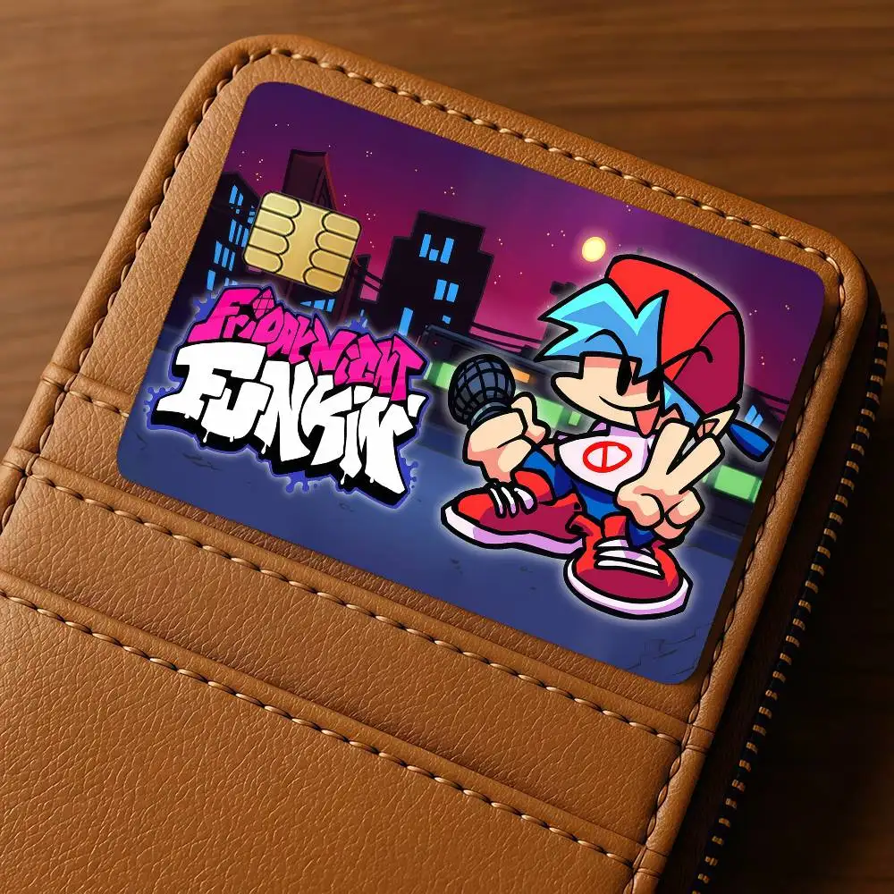 Friday Night Funkin Credit Skin Cover Card Stickers 4PCS Film Bus Pass Front Decoration Bank Debit Waterproof
