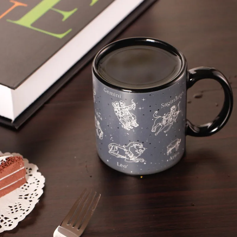 Ceramic Twelve Constellations Color Changing Cup Mug Couple Birthday Gift Color Changing Water Cup in Hot Water