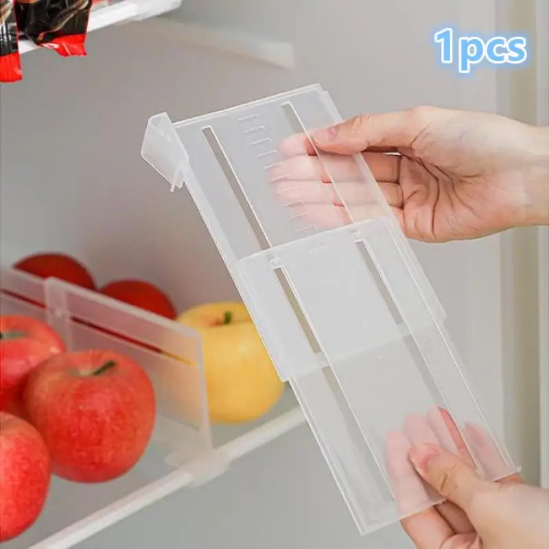 Refrigerator Retractable Partition Board Storage Box Partition Clip Seasoning Storage Partition Board Drawer Storage Partition