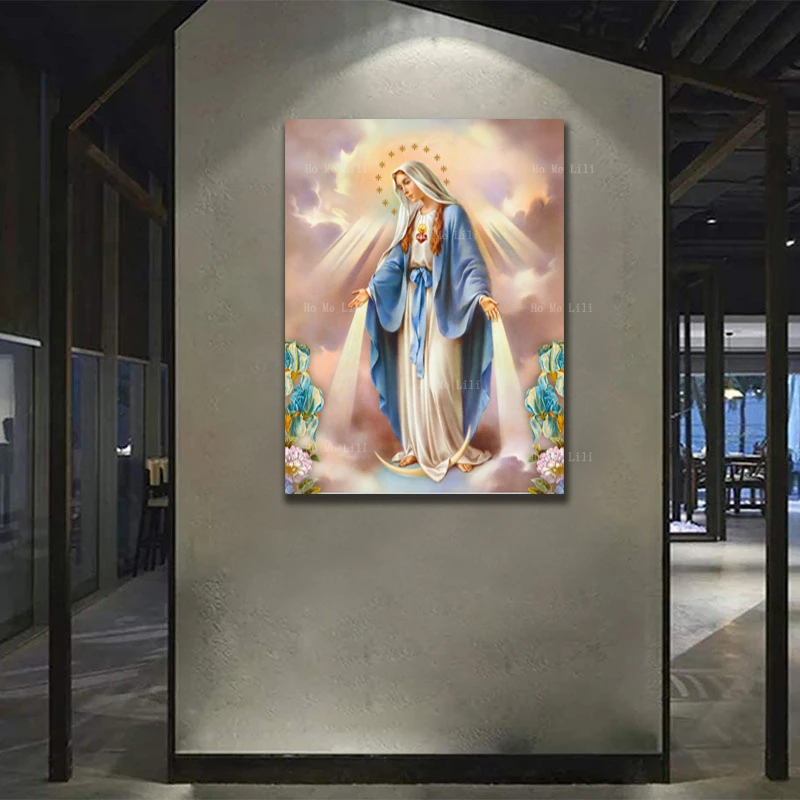 Catholic Assumption Image Religious Belief Figure God Oil Painting Art Wall Decoration