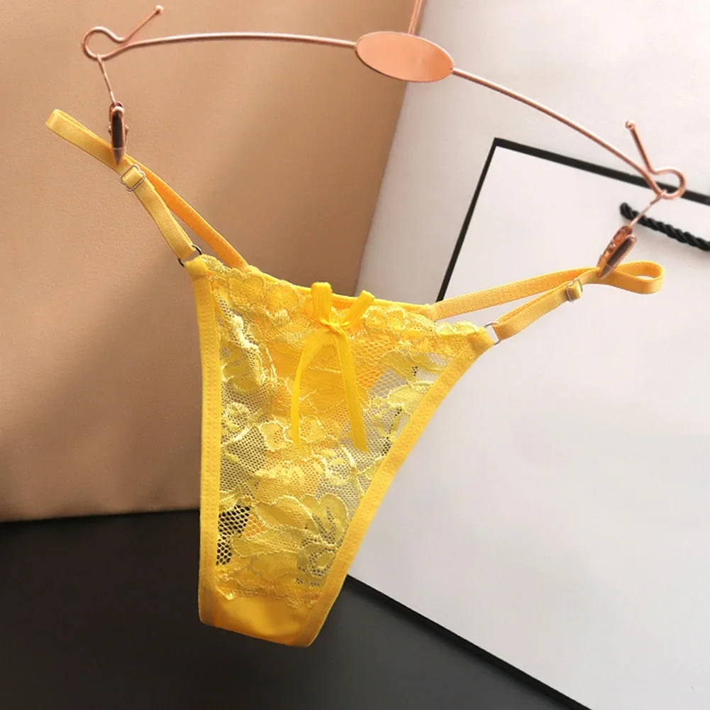Ladies Lace G-strings Thongs Solid Color Women Panties See Through Underwear Bikini Sexy Knickers Briefs T-back