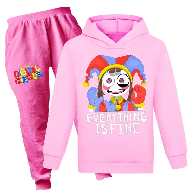 111 www السيرك الرقمي بومني الكرتون طباعة هوديي مجموعة الاطفال القماش مضحك البلوز للفتيات الفتيان Harajuku Kawaii الأطفال Clothi #6