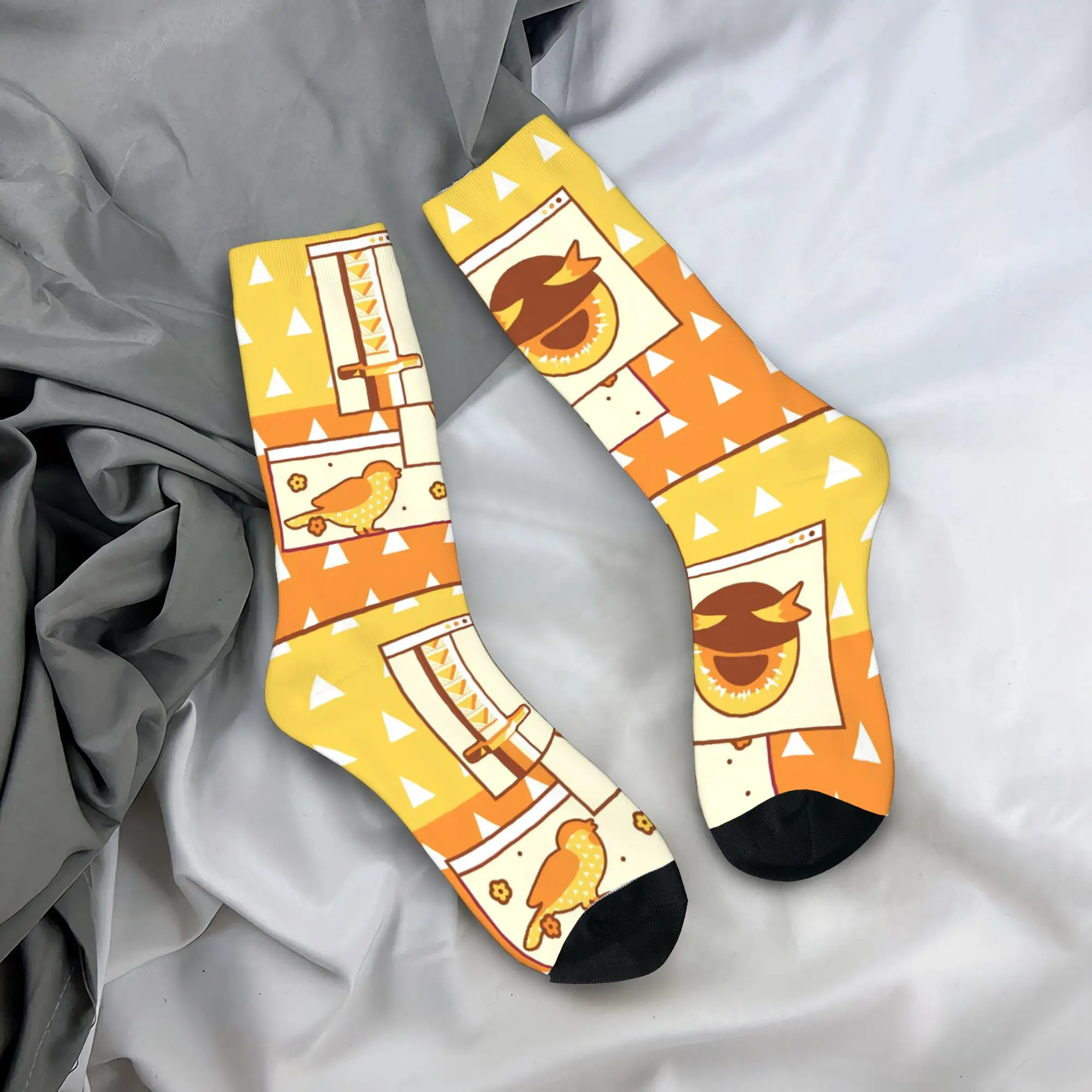 Demons Slayers Anime Socks Men's Women's Polyester Casual  Socks Novelty Spring Summer Autumn Winter Middle Tube Stockings Gift
