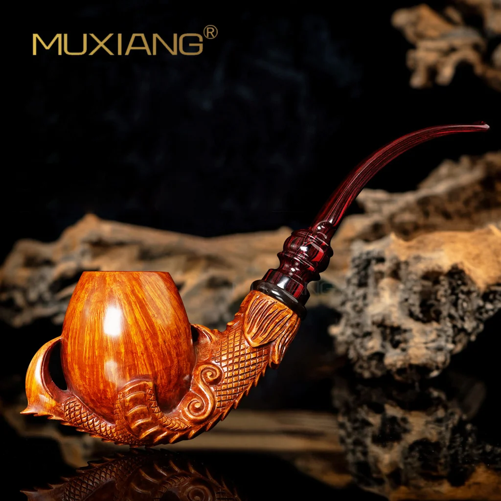 MUXIANG Briar Hand-carved Dragon Claw Holding Egg Tobacco Pipe Freestyle tobacco pipe color cumberland pipe mouth