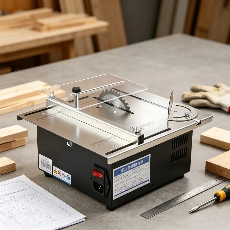 High Precision Desktop Mini Table Saw Cutting Machine for Acrylic Bamboo Wood Metal Plastic Hobby DIY Tool
