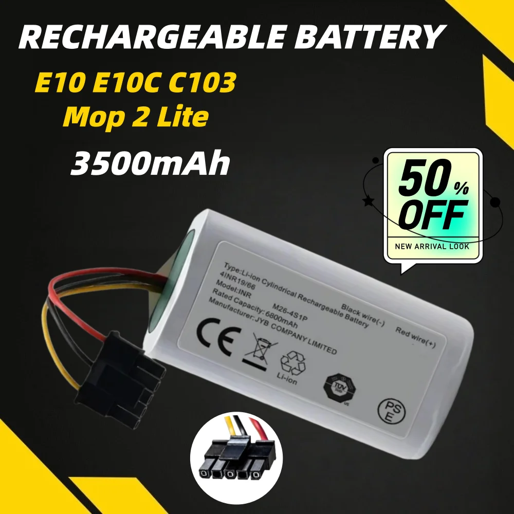 

14.4V 3500mAh Battery Compatible for Xiaomi Mijia Enhanced Edition Vacuum Cleaner Robot Vacuum-Mop 2 Lite/C103/E10/E10C Battery