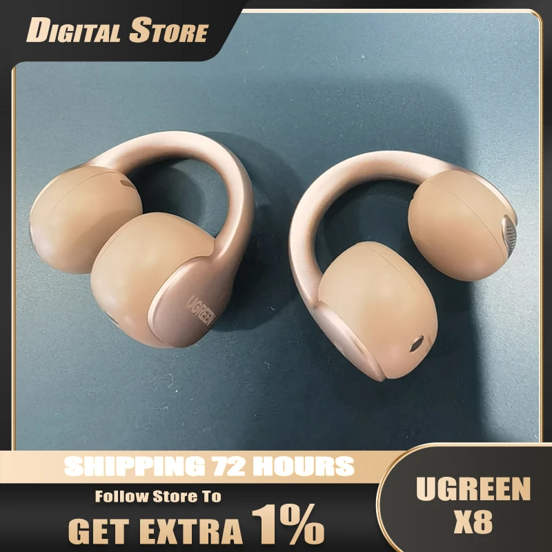 UGREEN HiTune X8 WS223 Open Ear Clip Headphones, Dual-device Link, AI Bluetooth, Long Battery, IP56 Waterproof for Sport