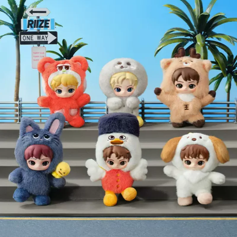 POP MART Official RIIZE Fluffy Club Series Plush Doll Pendant Blind Box, K‑pop Boy Group Collectible Charm Surprise Gift for Fan view 6
