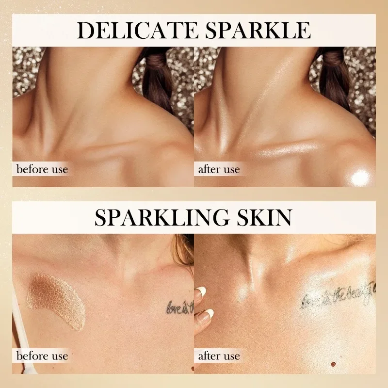 1 قطعة الجسم لامع رذاذ بريق رذاذ لامعة مرطب للجسم مقاوم للماء الجسم بريق ضباب رذاذ السائل المنور تمييز مسحوق