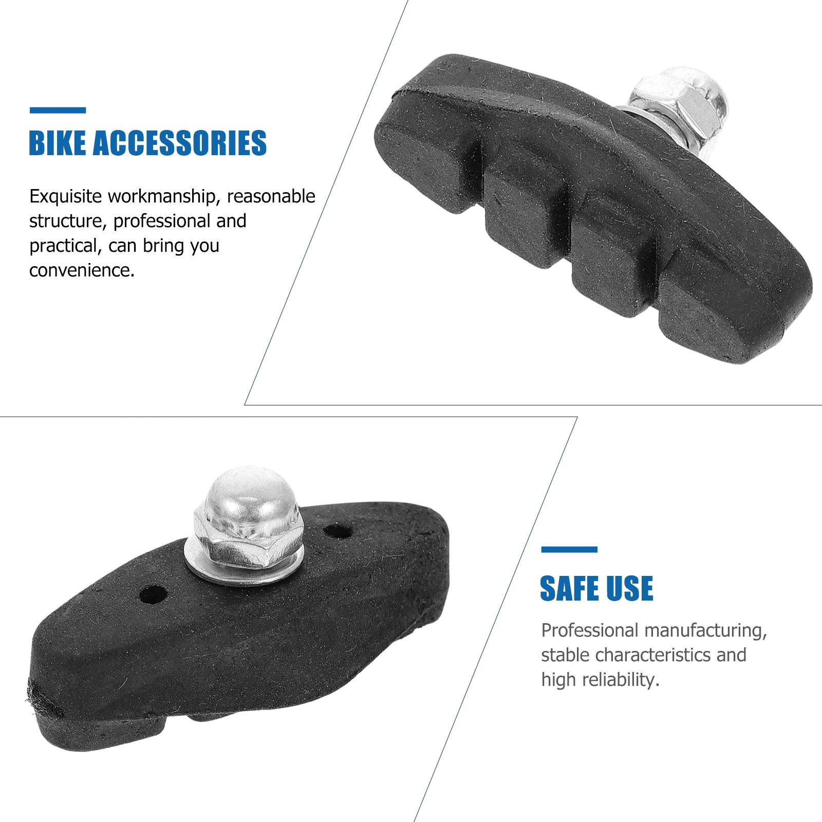 

10 set Bike Brake Pads Slip Resistant Drainage Design Groove Structure Mud Moisture Removal Dual Compound Stopping