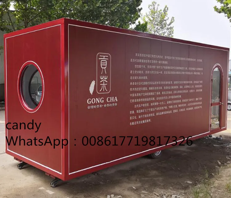 2023 Venda quente aprovado tipo recipiente grande carrinho de caminhão de comida móvel de reboque de comida rápida com CE