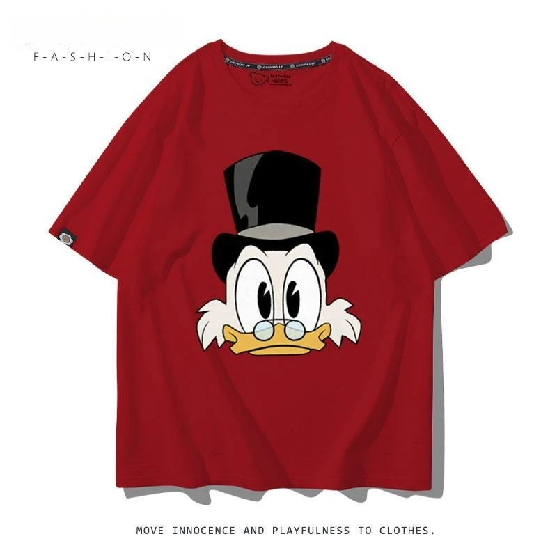 Kaus Katun Murni Santai Mode Keluarga Disney Baru 2025 Gaya Kuliah Jalanan Retro Gaya Harajuku Y2K