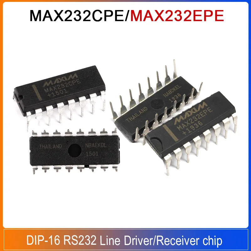 

5/20PCS MAX232CPE/MAX232EPE DIP-16 MAX232CPE RS232 MAX232EPE MAX232 Line driver/receiver chip