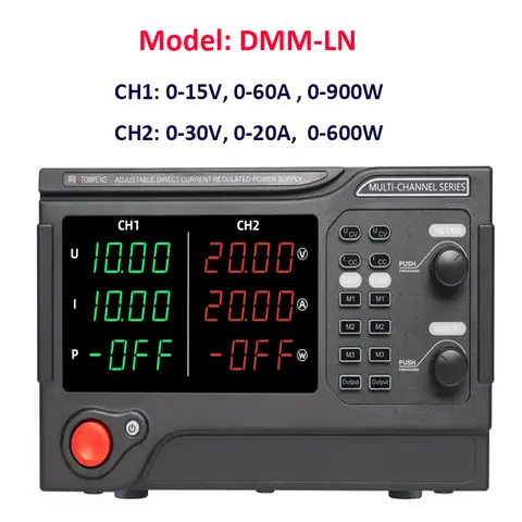 2025 Dual Channel 500W-1200W Programmable power supply Switching adjustable DC Power Source LED Display Over Power Protection